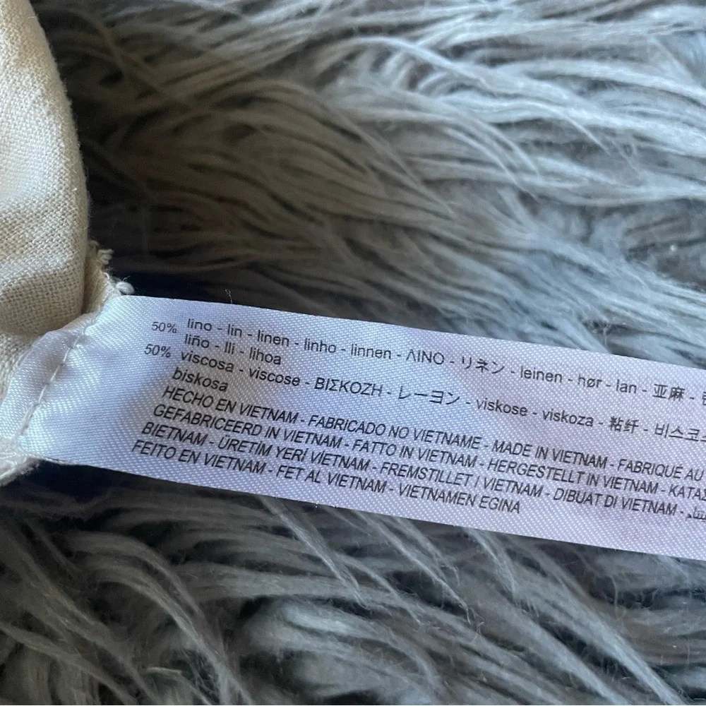 ZARA textured wide leg linen pants